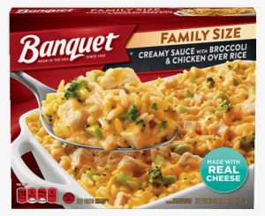 Family Size Creamy Sauce With Broccoli & Chicken Over - Banquet Salisbury Steak, Mega Meal - 15.25 Oz #4048393