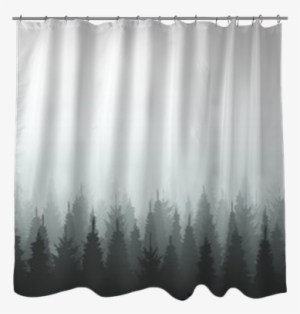 Coniferous Forest Silhouette Template - Window Covering #4049908