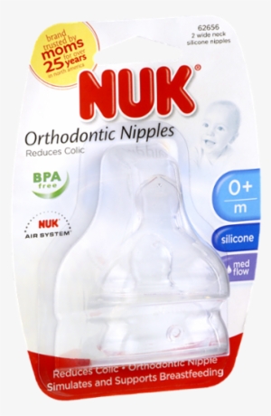 Nuk - Orthodontic Silicone Nipples Medium Flow 0+ Months #4050285