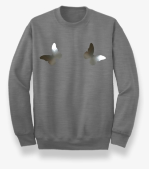 Grey Jumper With Mirror Butterflies On Nipples Print - Cartoons Dab The Dance #4050410