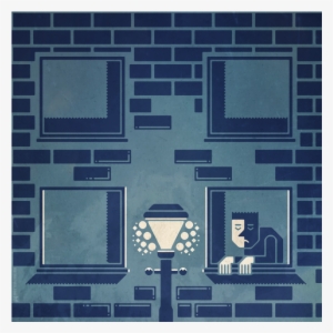 Loneliness Stylized Vector Illustration Building Lantern - Illustration #4052539