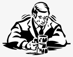 Man Crying In His Beer Royalty Free Vector Clip Art - Clip Art #4053232