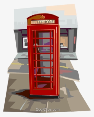 Phone Booth Royalty Free Vector Clip Art Illustration - Telephone Booth #4053527