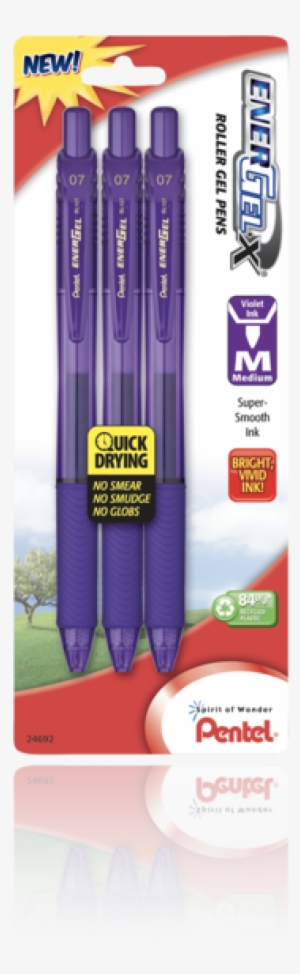 Energel®- X™ Liquid Gel Pen Medium Line, Metal Tip - Pentel Gel Pens No Smear White Tip #4053845