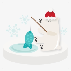Fishing Polar Bear Svg Scrapbook Winter Svg Cut File - Polar Bear Svg Files #4054907