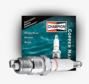 Package And Product Image Of Marine Spark Plug By Champion - Champion Marine Spark Plugs #4055905