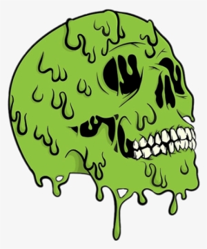 Skull Zombie Toxic Urban Cool Art Green Colors Sticker - Skate Punk Sticker #4056718