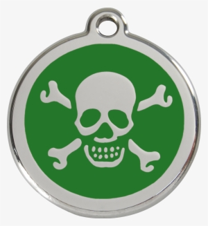 1xbgm, 9330725031616, Image - Red Dingo Skull Cross Bones Pet Id Tag - Red #4056815