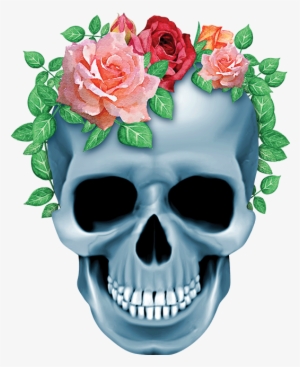 Skull Shirt, Skull With Flower Headband Shirt, Sugar #4057549