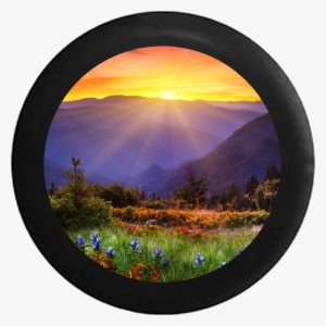 Sunrise Sunset Behind Mountain Range Field Of Flowers - Sacred Sanctuary Disk 2 #4057759