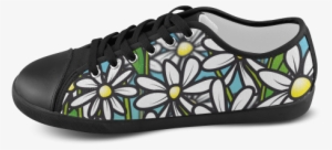 White Daisy Field Flowers Women's Canvas Shoes - Feld Der Blumen Des Weißen Gänseblümchens Postkarte #4058449