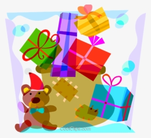Pile Of Christmas Gifts Royalty Free Vector Clip Art #4058739