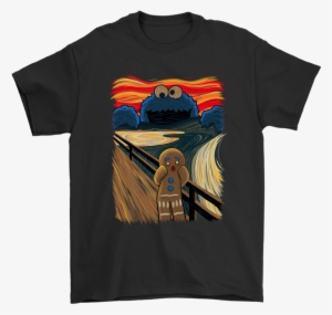 Gingerbread Man And The Cookie Monster The Scream Painting - Cookie Monster Scream Shirt #4060957