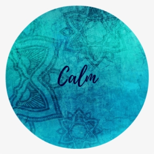 Calm Round Button - Composition Book / Blue Mandala Design / Wide Ruled #4061301