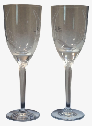 French Lalique Clear Glass Angel/cherub Faces Pair - Wine Glass #4061809
