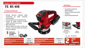 Einhell Expert Te-rs 40 E - Orbital Sander - 400 W #4064347