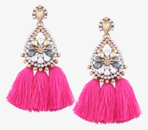 Rhinestone Borla Pendientes Florales Lágrima Rosa Roja #4064863