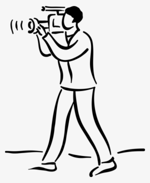 Vector Illustration Of Television Broadcast Tv Cameraman - Camera Man Clip Art #4065045