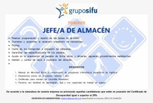 Jefe Almacen - Canary Islands #4065309
