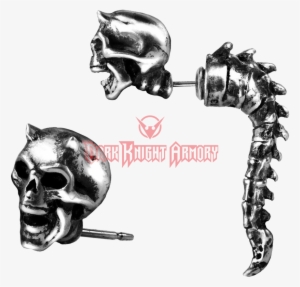 Devil Wraith Spine Ear Stud - Alchemy Gothic Wraith Spine Faux Ear Stretcher Earring #4066191