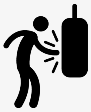 Punching Bag Silhouette Vector - Punching Bag Icon #4068073