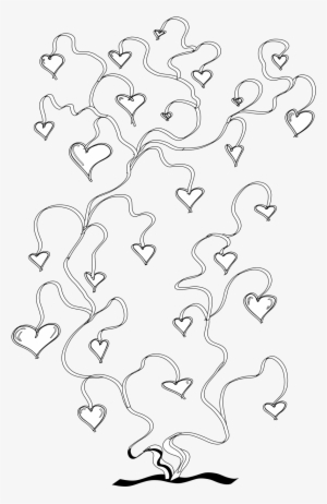 Heart Vine Tree Black White Line Art 999px 338 - Line Art #4070162