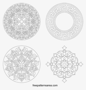 Circle Ornament Floral Die Cut Printing Pdf Pattern - Circle #4071641