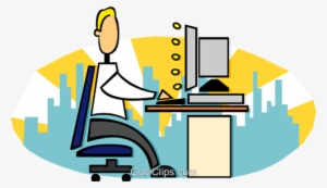 Office Work Royalty Free Vector Clip Art Illustration - Escritório Clipart #4072114