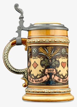 Mettlach French Playing Cards Beer Stein #4072504
