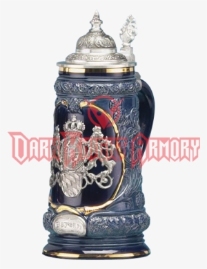 Blue Bavarian Beer Stein - Blue Bavarian Stein #4072535