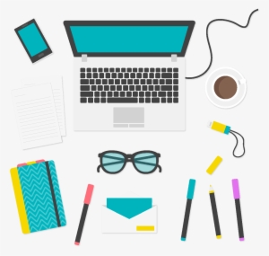 Mão Desenhada Computador Óculos Elementos De Escritório - Design #4073446