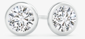 Martini Setting Bezel Set Lab Grown Diamond Stud Earrings #4073516