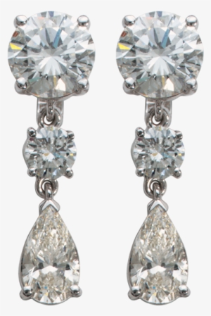 Diamond Studs With Pear Drop Earrings - Diamond Studs #4073575