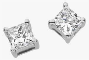 White Gold Princess Cut Diamond Stud Earrings C634 - Princess Cut #4074111