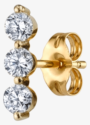 Triple Diamond Stud Earring - Earring #4074359