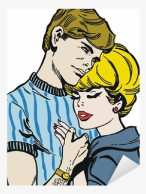 Ilustracion Con Una Pareja De Jovenes Sticker • Pixers® - Illustration #4074518