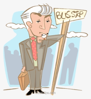 Waiting At The Bus Stop Checking Watch Royalty Free - Waiting At The Bus Stop Clipart #4075760