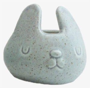 Bunny Head Planter Lt Blue Speckle Sml 10cm - Fish #4075775