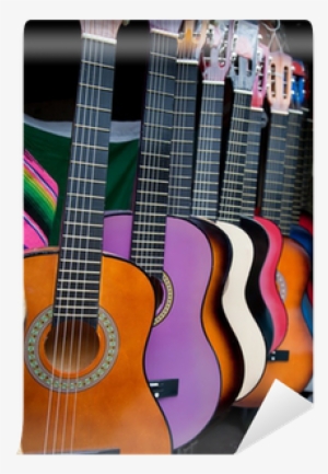 Row Of Multi-colored Mexican Guitars Wall Mural • Pixers® - Acoustic ...