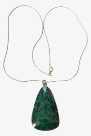 Vintage Chrysocolla Gemstone Sterling Silver Teardrop - Jewellery #4077198