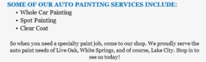 Some Of Our Auto Painting Services Include - Language #4077318