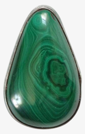 Vintage Green Malachite And 925 Sterling Silver Gemstone #4077371