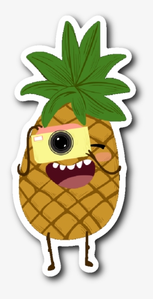 Pineapple Snapping A Picture Sticker - Pineapple Camera #4077583