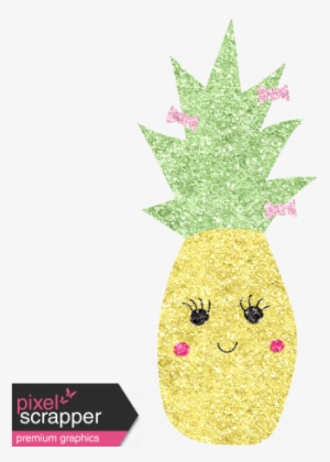 Cute Fruits Glitter Pineapple - Pineapple #4077649