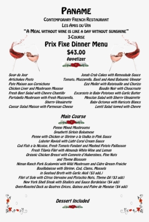 Menu A Prix Fixe In French #4078399