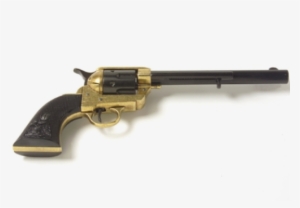 Old West Black And Gold Cavalry Barrel Revolver #4078900