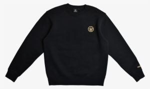 Black Sweatshirt With Chest Gold Crown #4078967