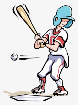 Vector Illustration Of Kid Baseball Player Swings The - Clip Art #4079306