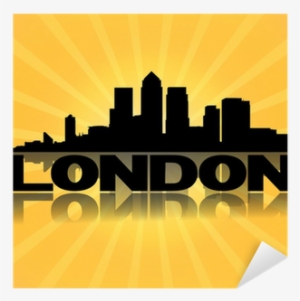 Vinilo Pixerstick Docklands London Skyline Reflejan - London Text #4079365