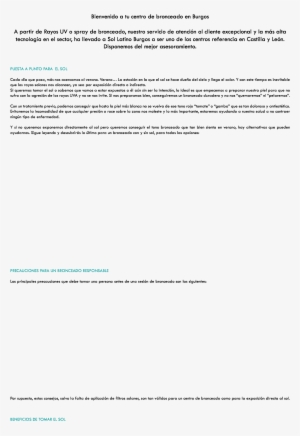 Bienvenido A Tu Centro De Bronceado En Burgos A Partir - Document #4080014